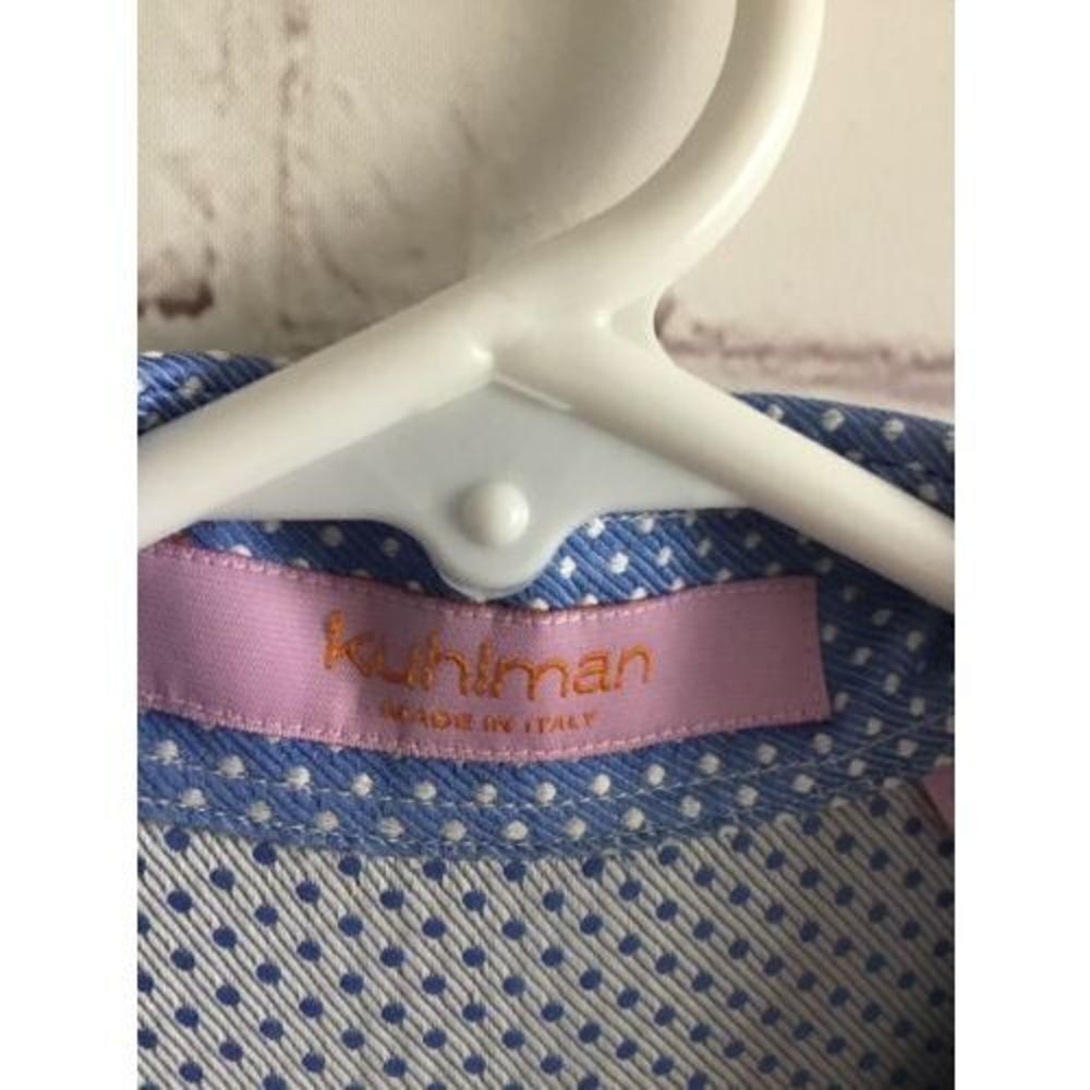 Kuhlman Womens 42 EU Small Button Up Shirt Blue French Cuff Italy EUC - Picture 4 of 8